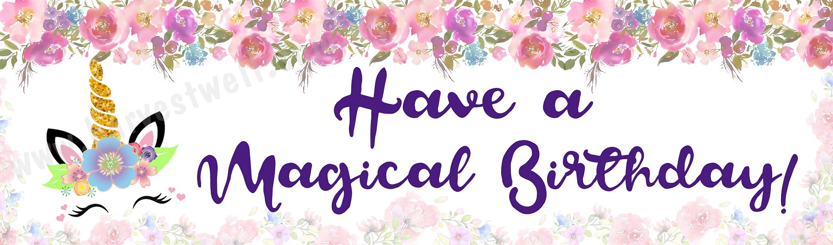 Magical Unicorn Birthday Customized Banner Magical Unicorn Birthday Customized Banner